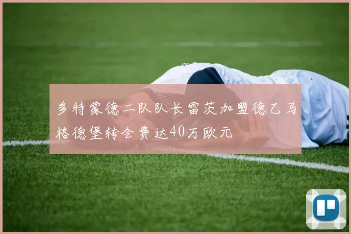 多特蒙德二队队长雷茨加盟德乙马格德堡转会费达40万欧元